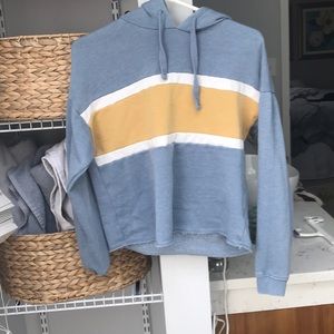 Blue and yellow Hoodie.
